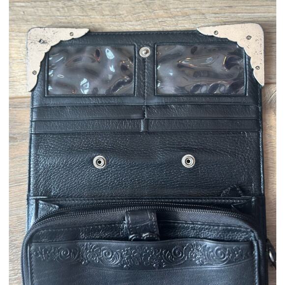 Brighton Black Crocodile embossed Wallet Clutch Vintage - Picture 6 of 13